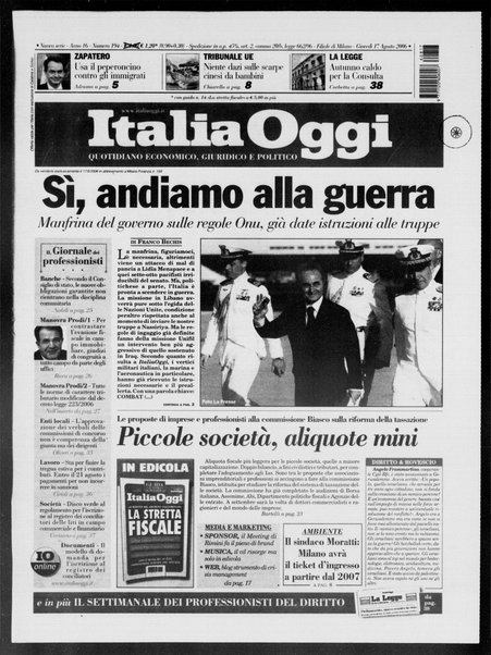 Italia oggi : quotidiano di economia finanza e politica